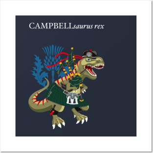 Clanosaurus Rex CAMPBELLsaurus Campbell Ancient Blue Family Tartan Posters and Art